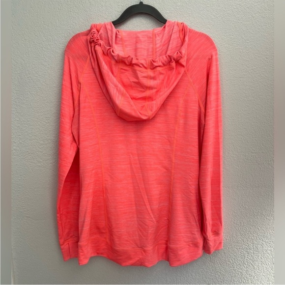 Torrid Neon Coral Active Hooded Zip Jacket, Size 0X (L/12) - Picture 3 of 6
